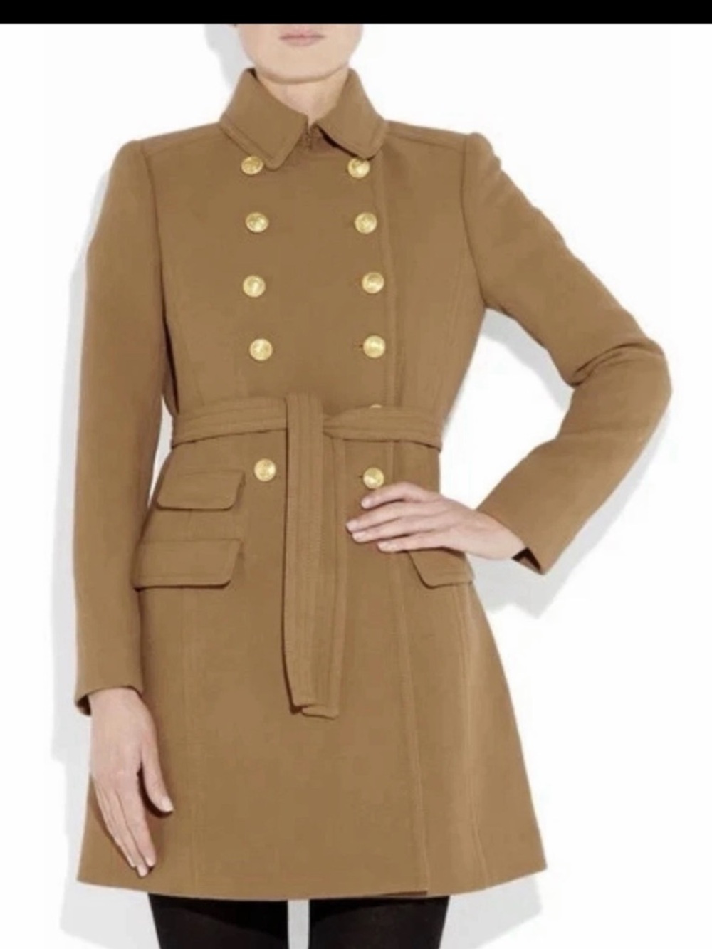 J. Crew townhouse Double-Breasted Wool Pea Coat in Camel Brown - Picture 4 of 4